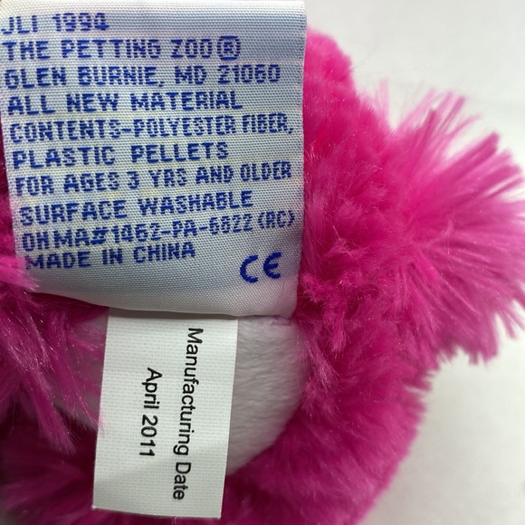 The Petting Zoo Plush Wolf Stuffed Animal Toy Pink White 2011 - Picture 7 of 10